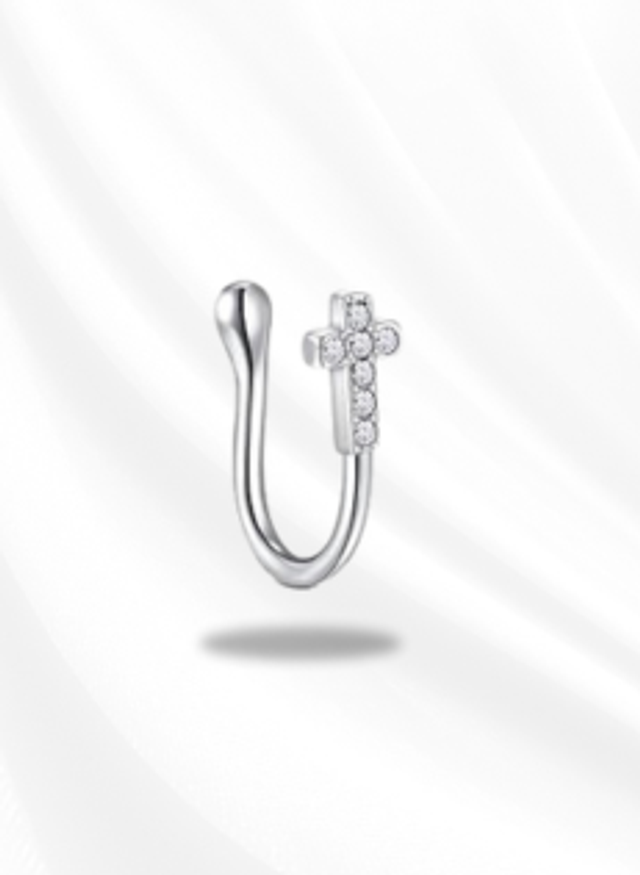 Faux piercing de nez Crossy argent