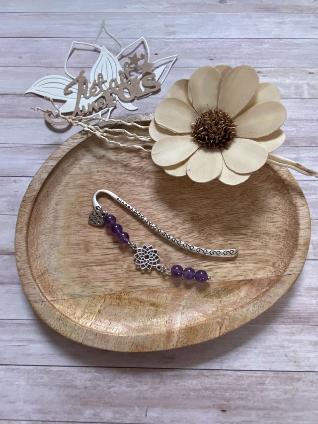 Marque-page "Harmonie Sacrée" – Améthyste