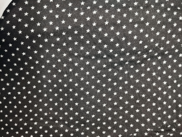 Tissu noir étoiles blanches pour COMMANDE 