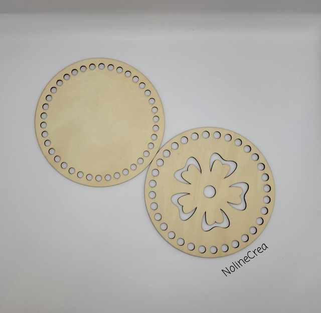 Lot de 2 bases en bois pour crochet, duo bases rond en bois de 15 cm