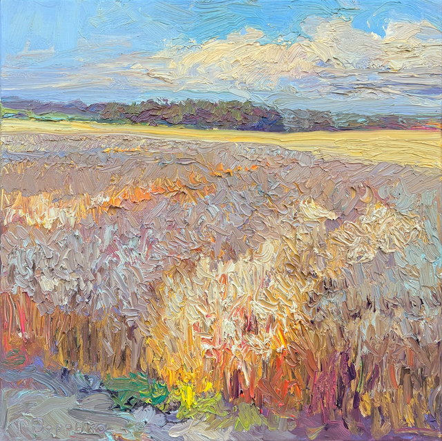 „Sommerfeld im Licht“ – Öl auf Leinwand, 60 × 60 cm, 2024 | Summer Field in Light