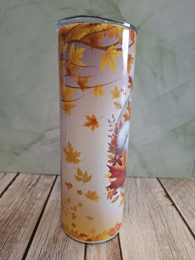 Gourde Canette Samoyède fond d' automne