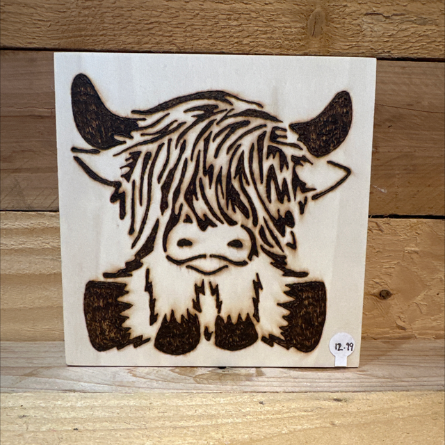 Highland Cow Wooden Plaque