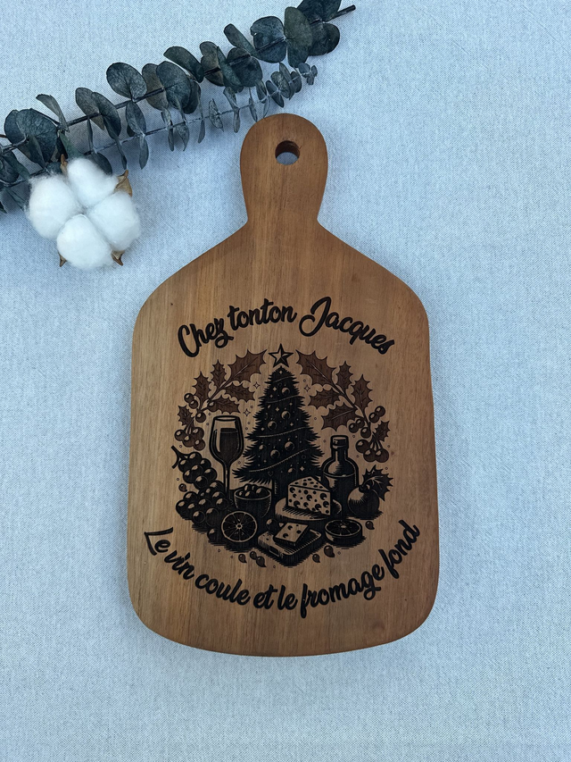 Planche à Découper de Noël Personnalisable 🎄🍷