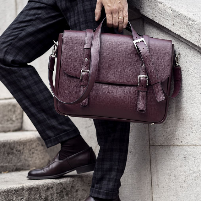 Business Bag | Burgundy Leather - Mr. Trevis