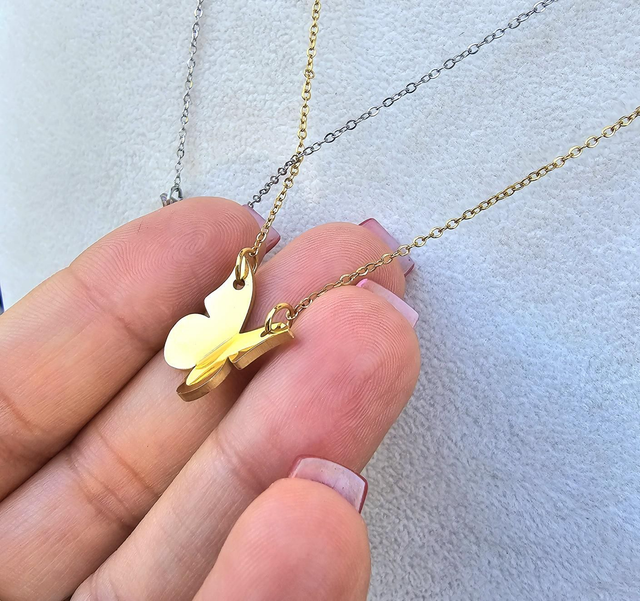 Collier "Loly" en acier inoxydable or ou argent 