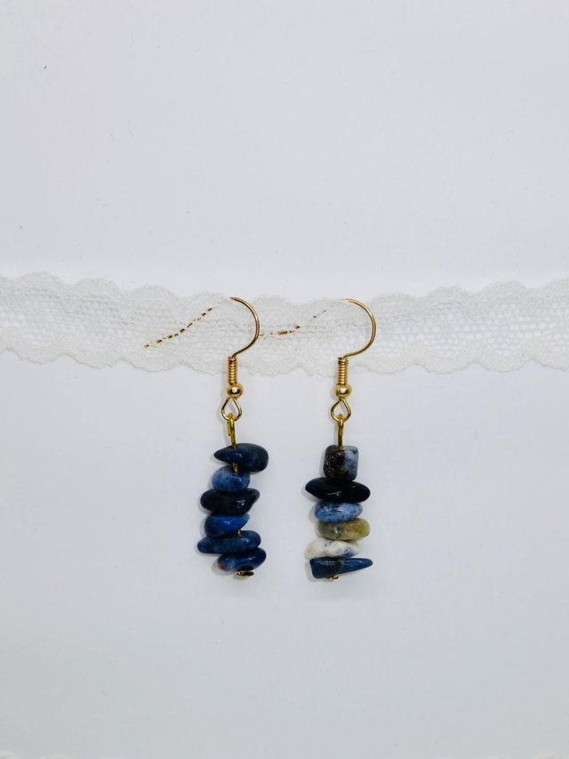 Boucle d'oreille pendante en Sodalite