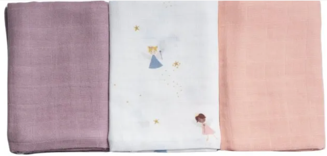 KIT 3 FRALDAS E 3 PANINHOS FADINHAS