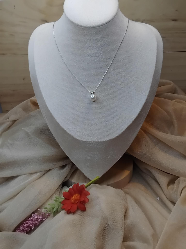 Collier perle en acier inoxydable 