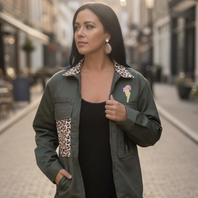 Veste blouson militaire panthère rose 40/42