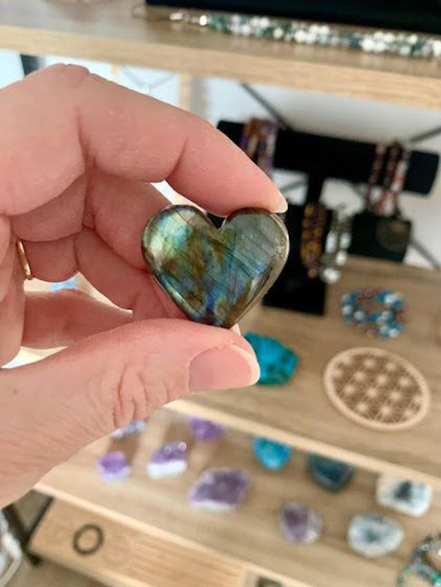 Cabochon coeur Labradorite