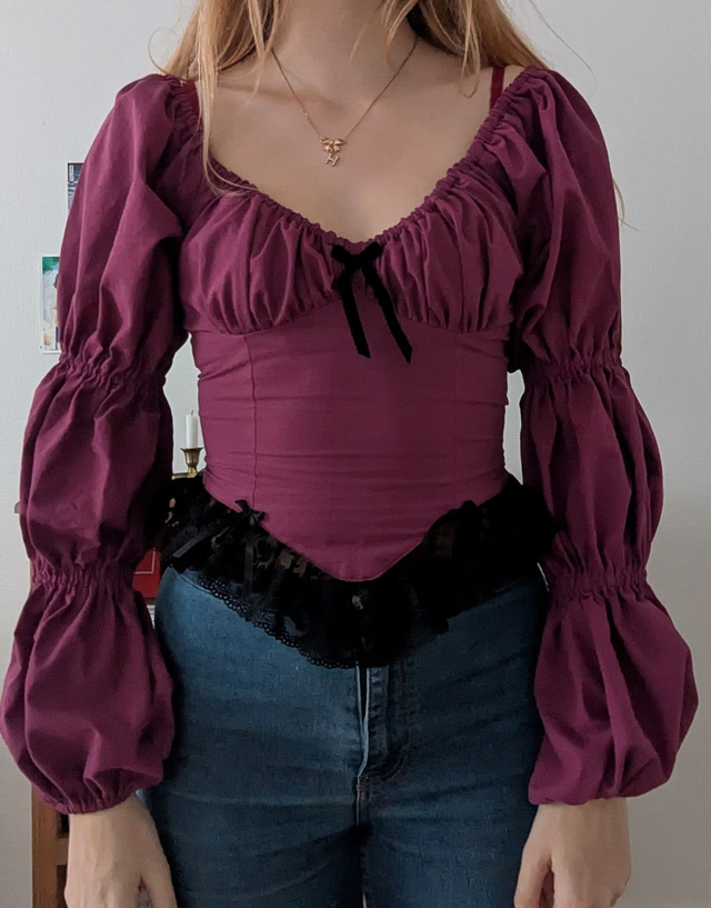 Top Coquette - manches longues bulle