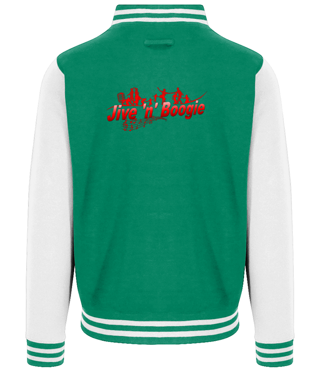 Jive n Boogie Varsity Jacket  Green/White