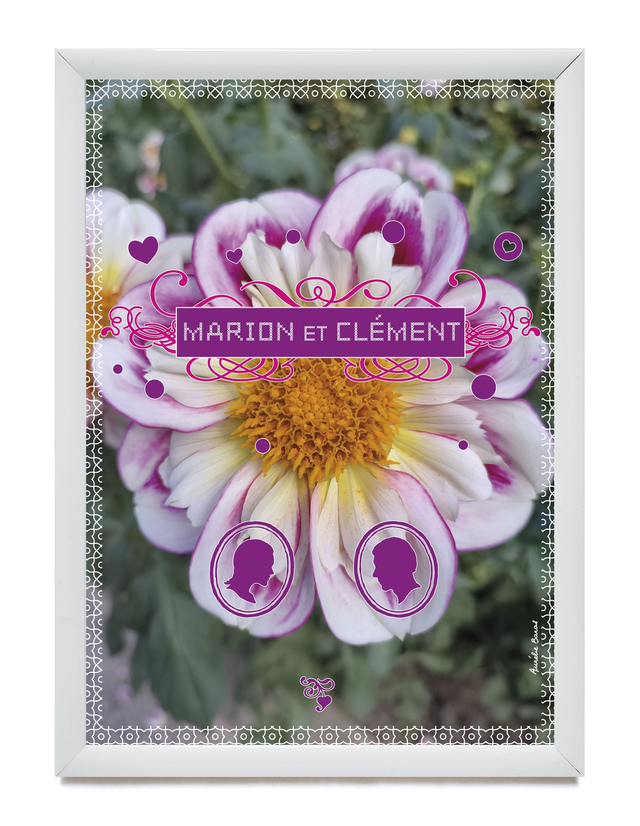 CENTRE DE TABLE 13 X 18 cm FLORE (CE-003-P) personnalisable