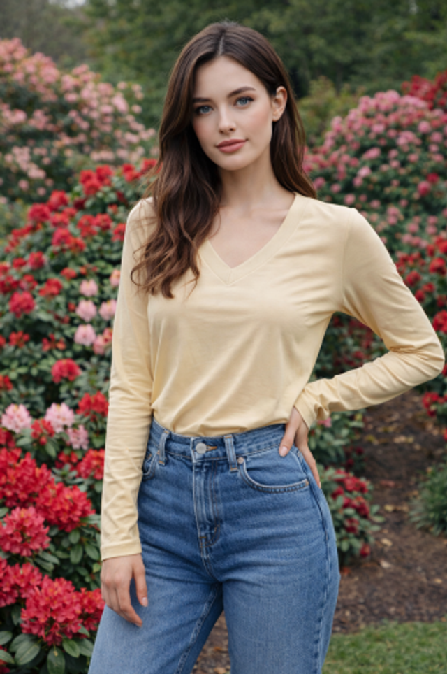 Basic shirt Lisa - zand