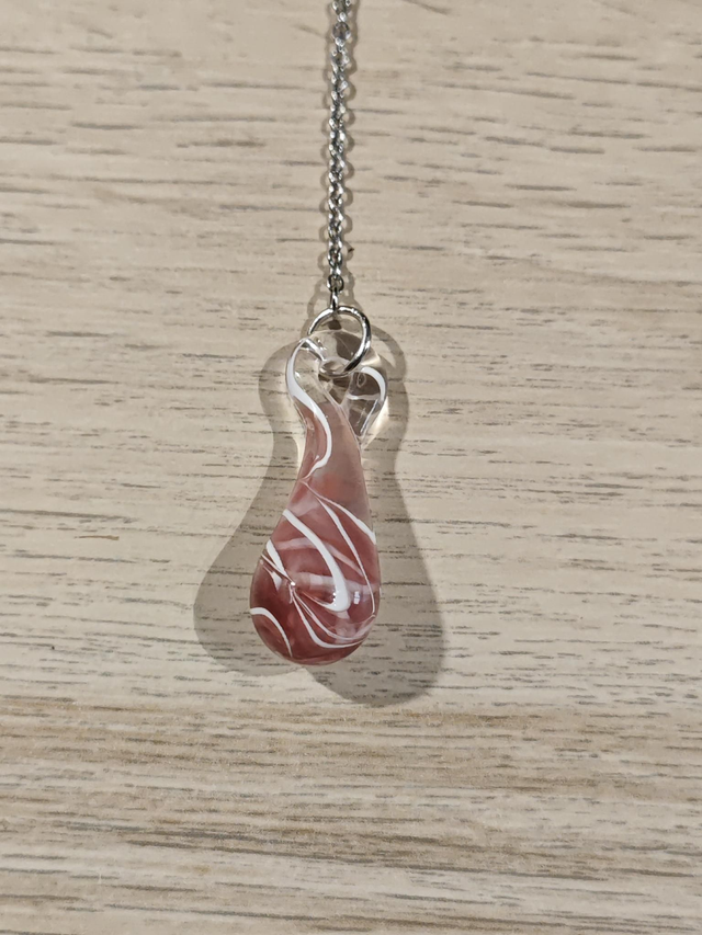 Pendule en verre - Rose pâle 