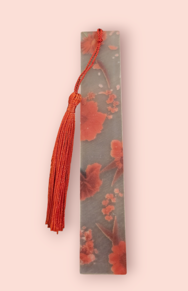 Red Tassel Flower Power Bookmark