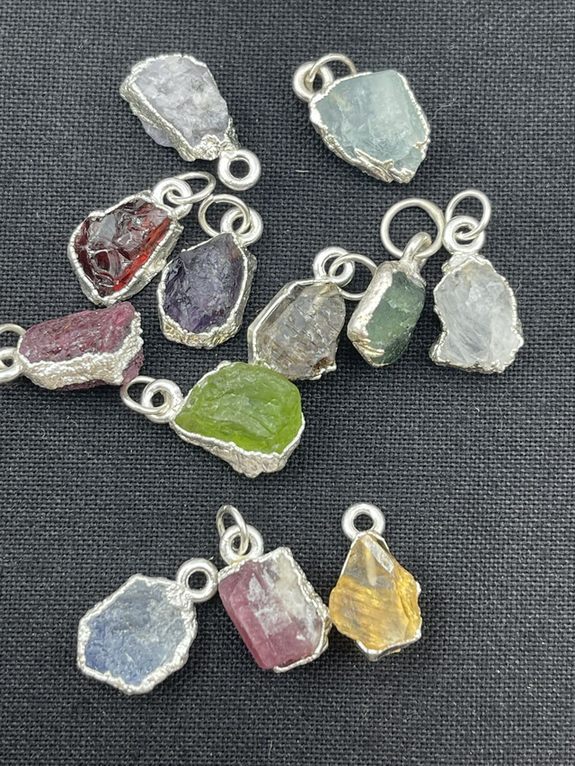 November - Citrine - birthstone necklace - raw & edged with sterling silver