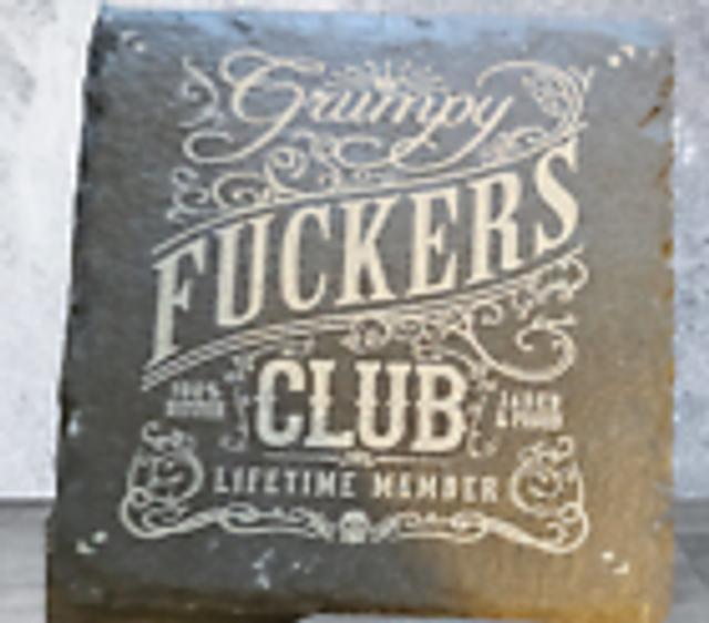 Slate Coaster - Grumpy Fuckers Club