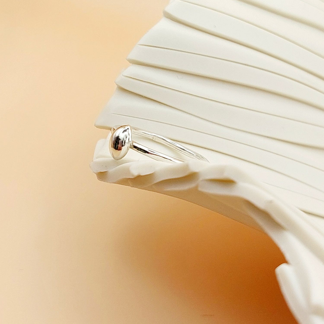 Sterling silver smooth nugget ring