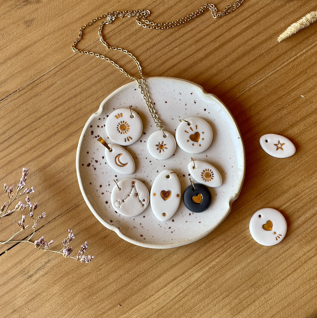 Médaillon en porcelaine ☀️ Soleil #3