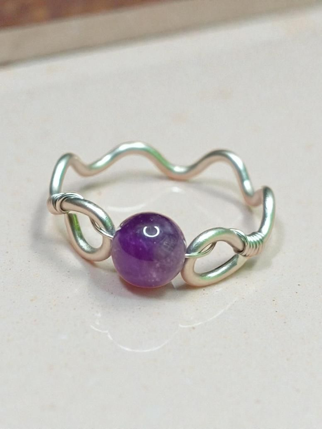 Personalised bead wire wrap ring
