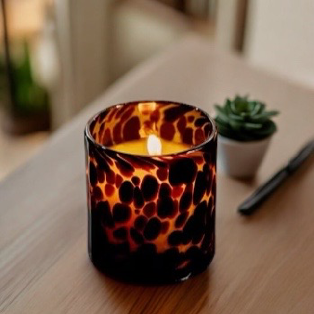 Limited Edition Leopard Print Glass Candle 230g