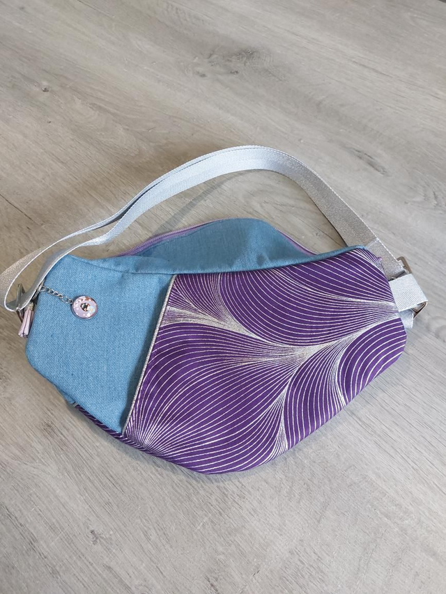 Sac banane en tissus wax et Jeans