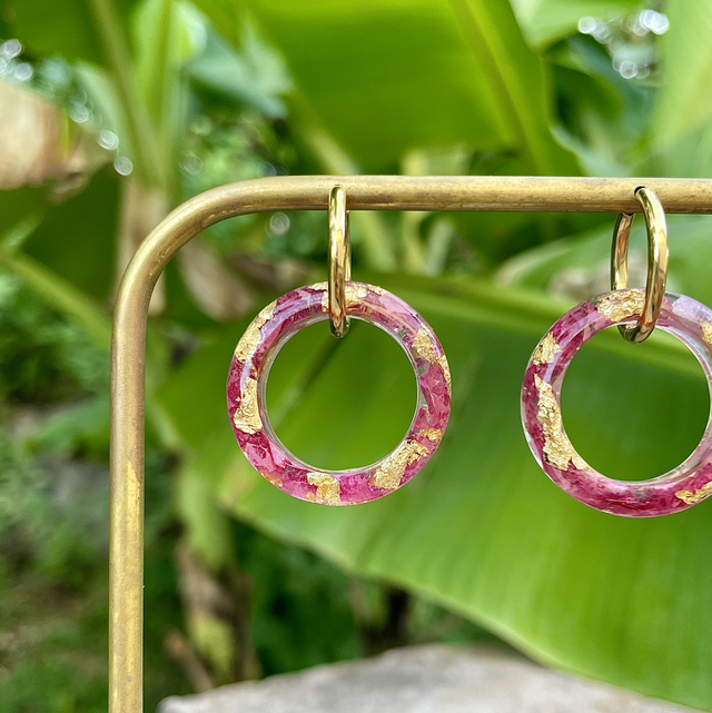 Boucles Pampilles - rose et or 