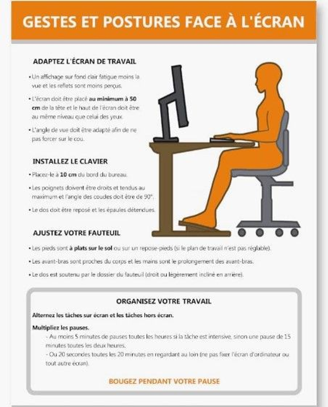 Affiche Geste et Posture Face à l'écran 