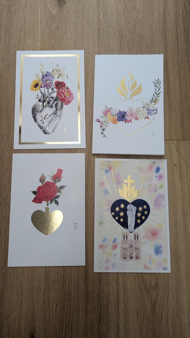 Lot n°5 4 cartes avec défauts 