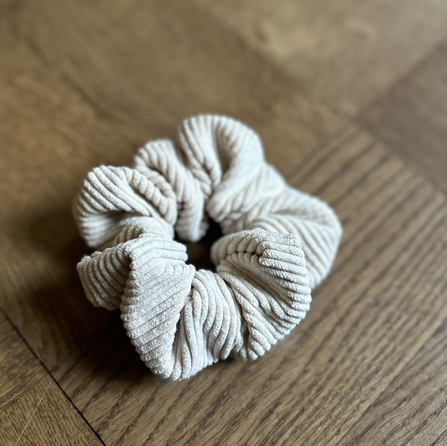 Beige Corduroy Scrunchie