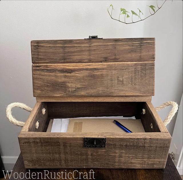 Rustic Red Oak Keepsake Chest | Memory Box