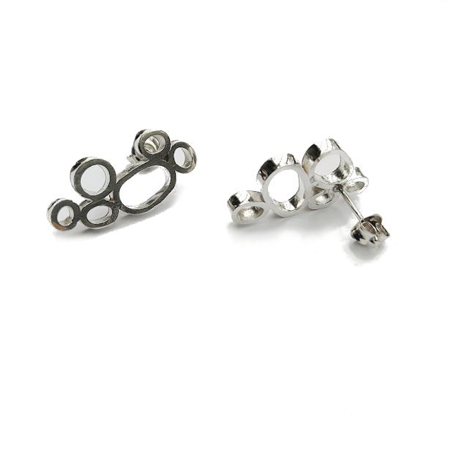 Oorbellen zilver &quot;stone&quot;