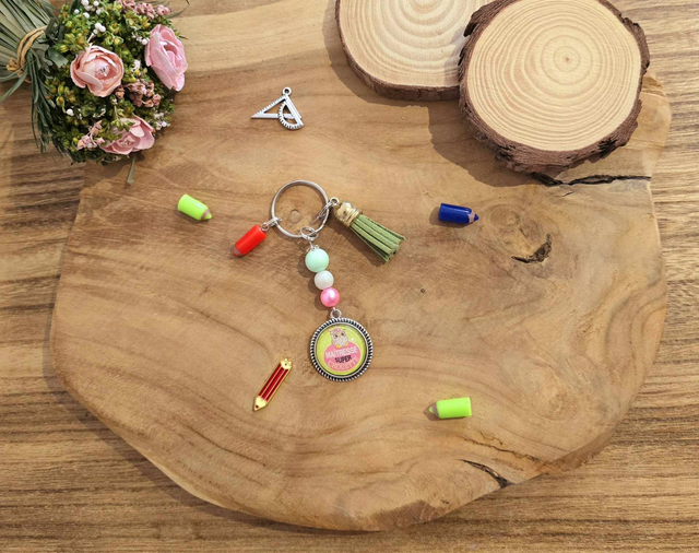 Porte clé Cadeau de fin d'année maîtresse chouette 