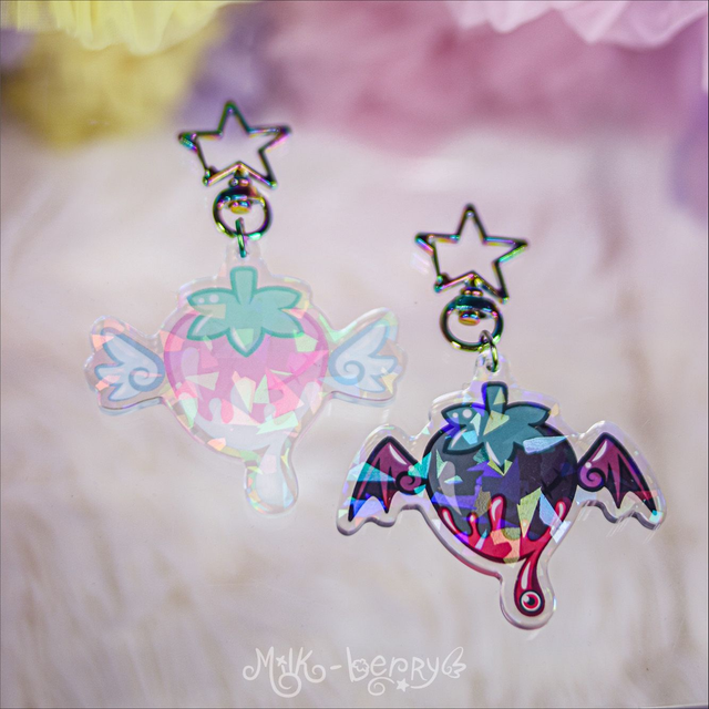 Porte-clé Holographique Fraise