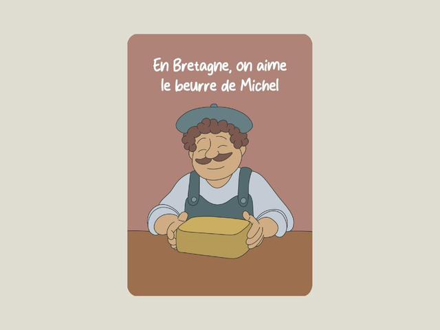 Carte postale &quot; En Bretagne, on aime le beurre de Michel &quot;