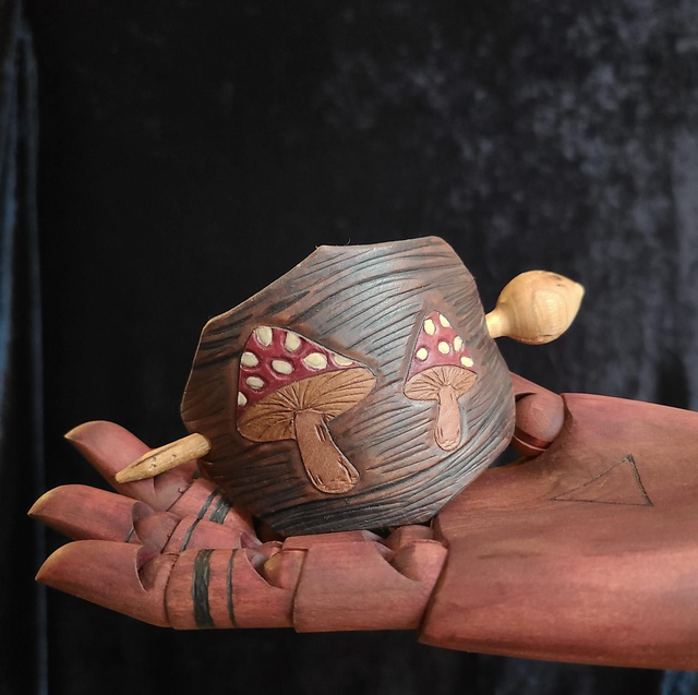 Barrette Charmes d'écorce Champignons