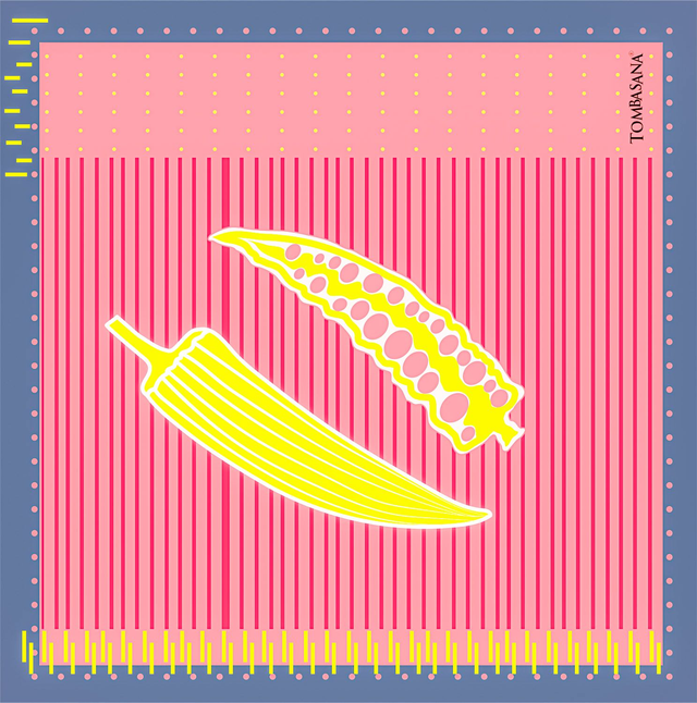 Foulard carré Gombos Saumon Satiné 50 cm x 50 cm 