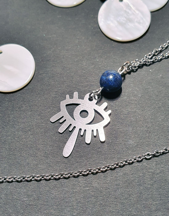 Collier Œil mystique et lapis lazuli 