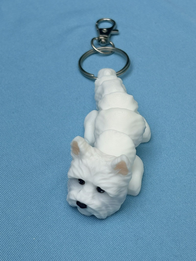 3D Printed West Highland White Terrier Dog Keyring