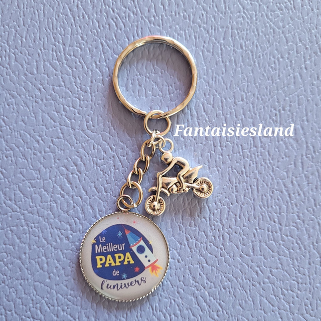 Porte-clés argenté - Le meilleur papa de l'univers