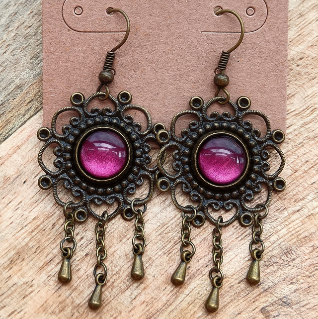 Boucles d'oreilles IRMA framboise