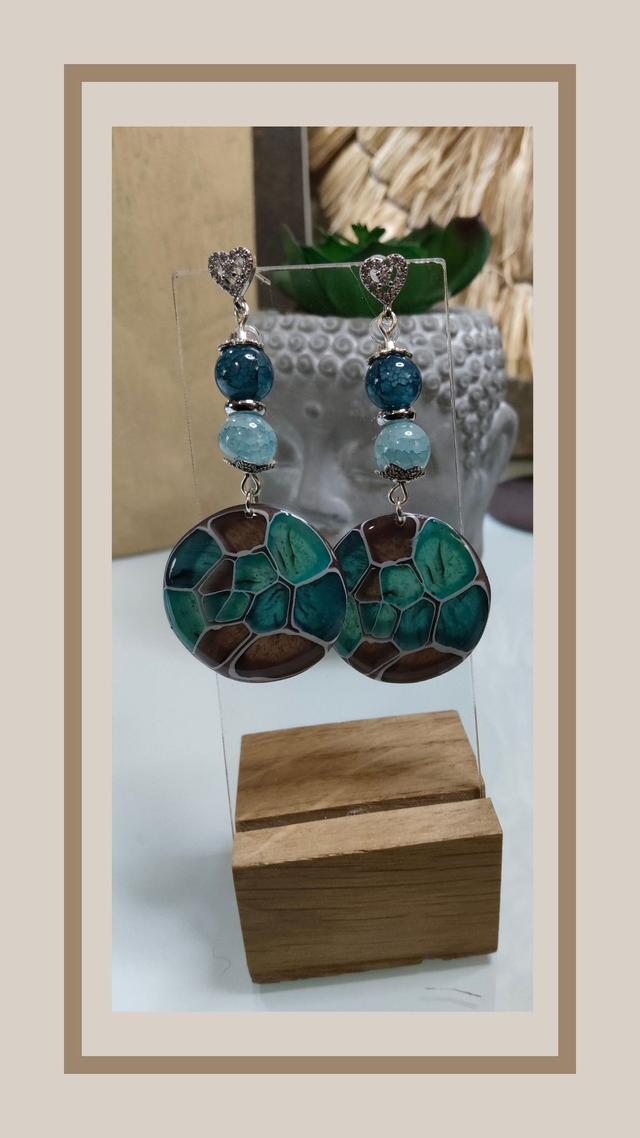 BO fausse ammonite fossil bleue rond 