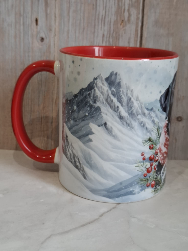 Mug rouge et hanse rouge labrador noir personnalisable