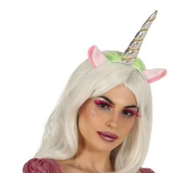 CARNEVALE , DIADEMA UNICORNO ARGENTO 