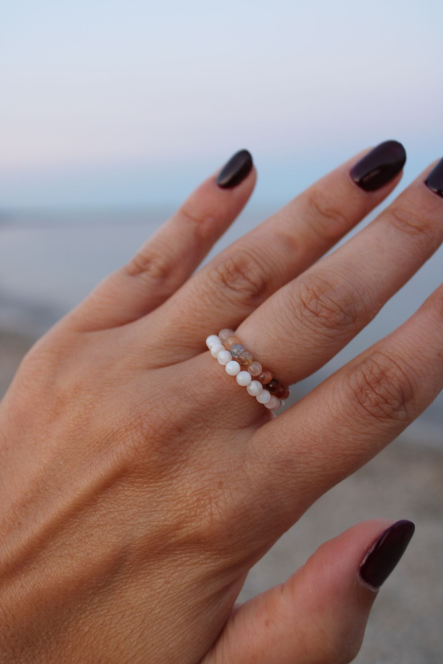 Bague Natura - perles naturelles 