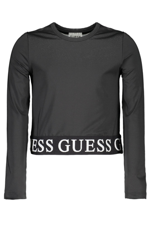 GUESS JEANS T-SHIRT MANICHE LUNGHE BAMBINA NERO