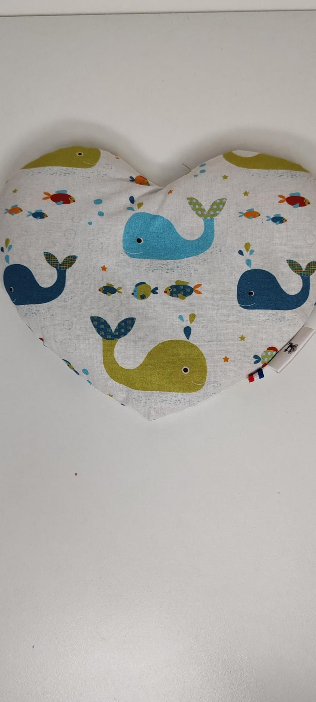 Bouillotte cœur "BALEINE BLEU"