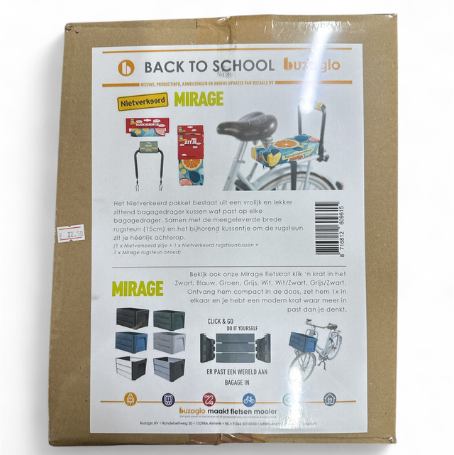 Mirage zitje,rugsteun & rugkussentje in een 